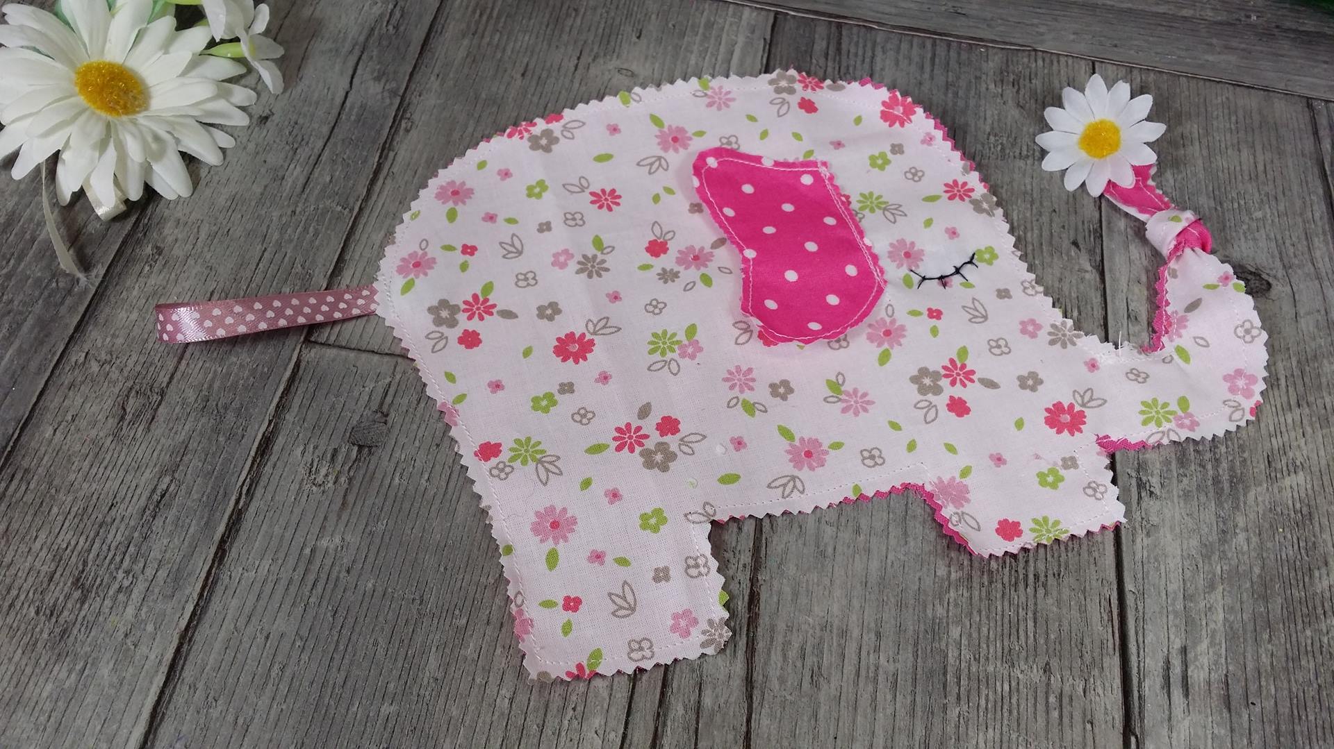 Platte donsjas met olifantenprint