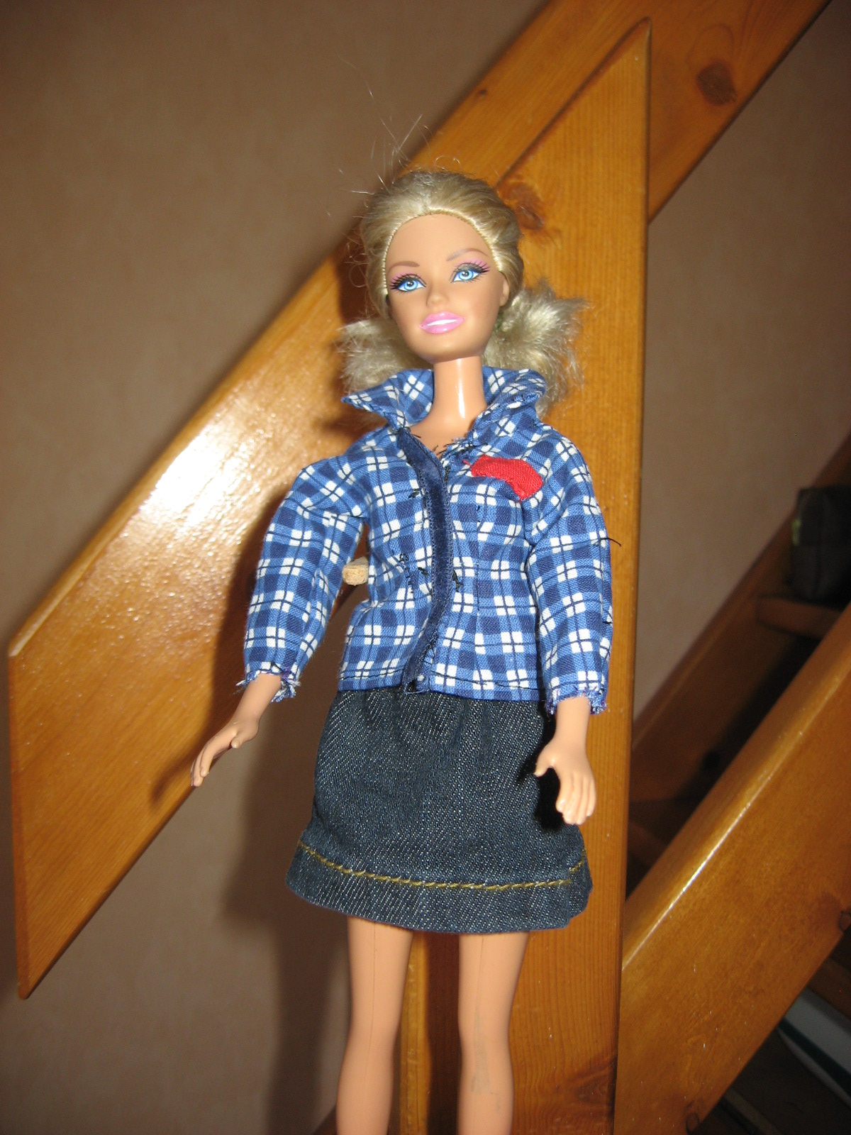 Barbie denim blouse en rok