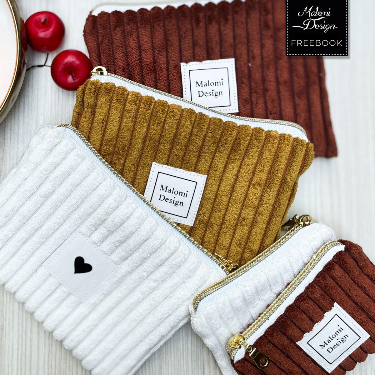 Corduroy hoesje met rits